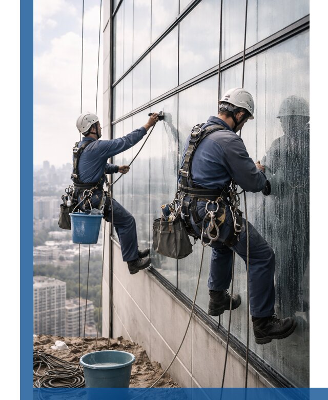 Профессиональная мойка фасадных окон альпинистами в Чернушке