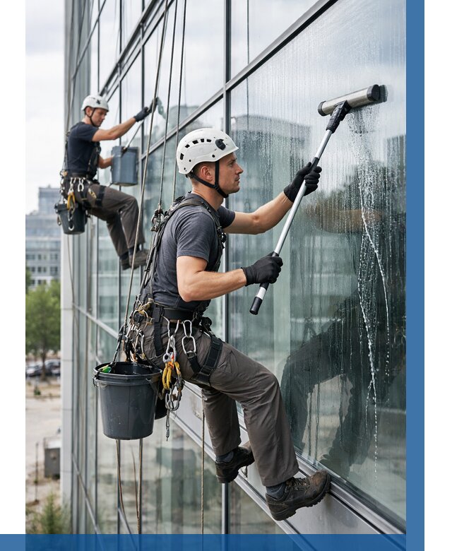 Мойка витражей альпинистами в Чернушке от 711 р. под ключ|ВЫСОТНИК-Чрш