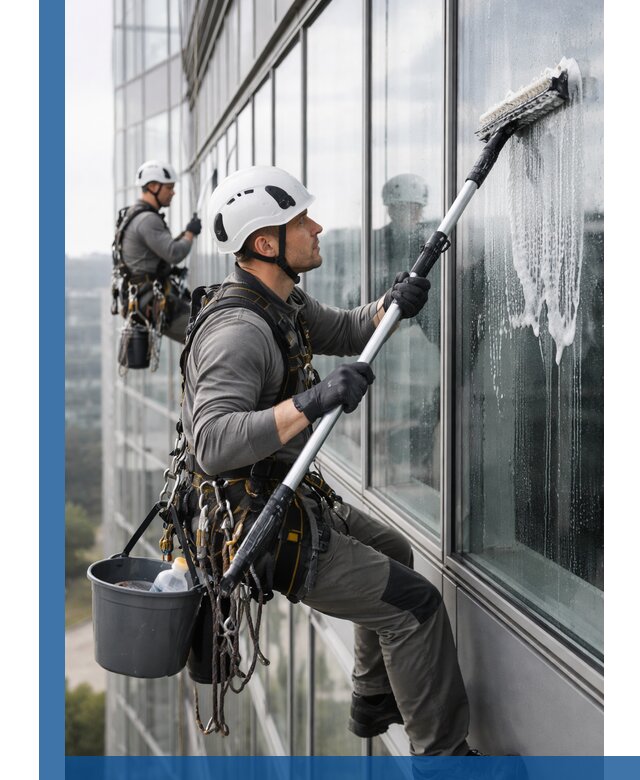 Высотная мойка сплошного остекления с выездом в Чернушке