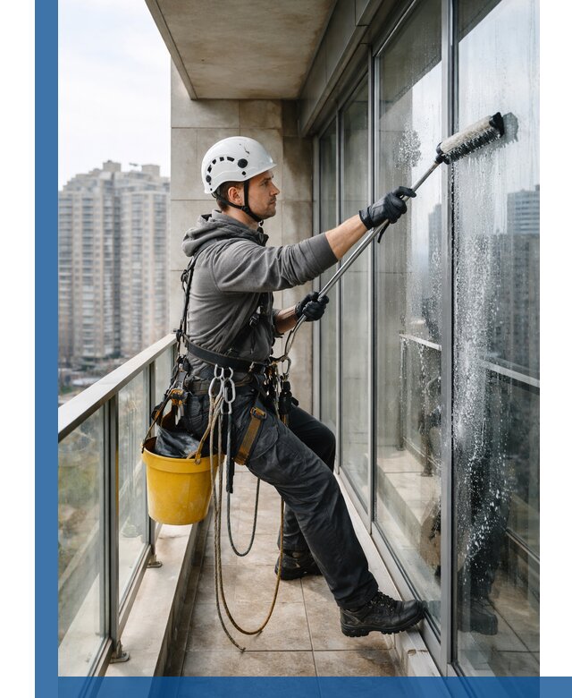 Профессиональная мойка балконного остекления в Чернушке