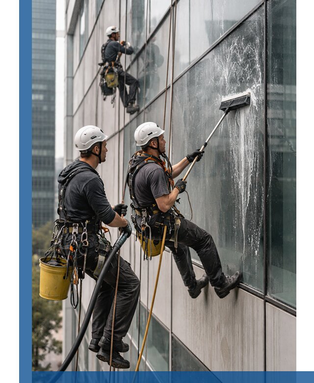 Профессиональная высотная мойка фасадов зданий в Чернушке