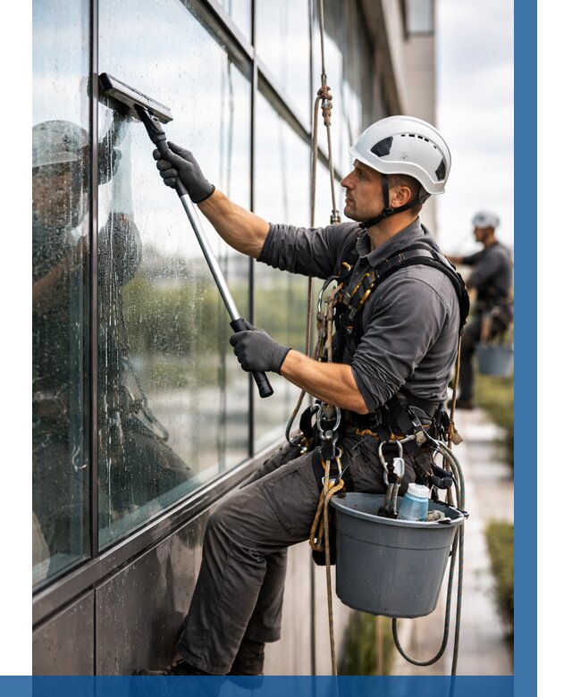 Мойка стеклянных фасадов в Чернушке от 203 р. | ВЫСОТНИК-Чрш