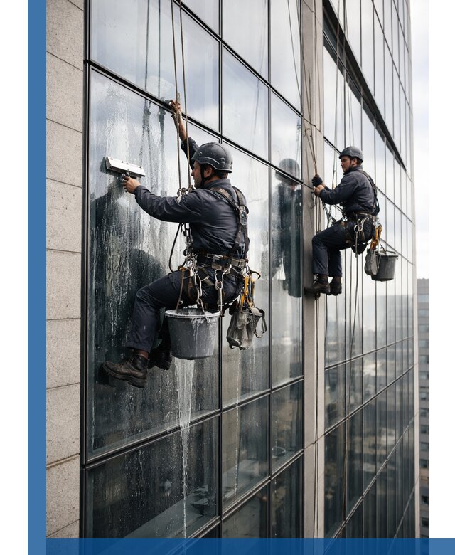 Профессиональная мойка стеклянных фасадов зданий в Чернушке