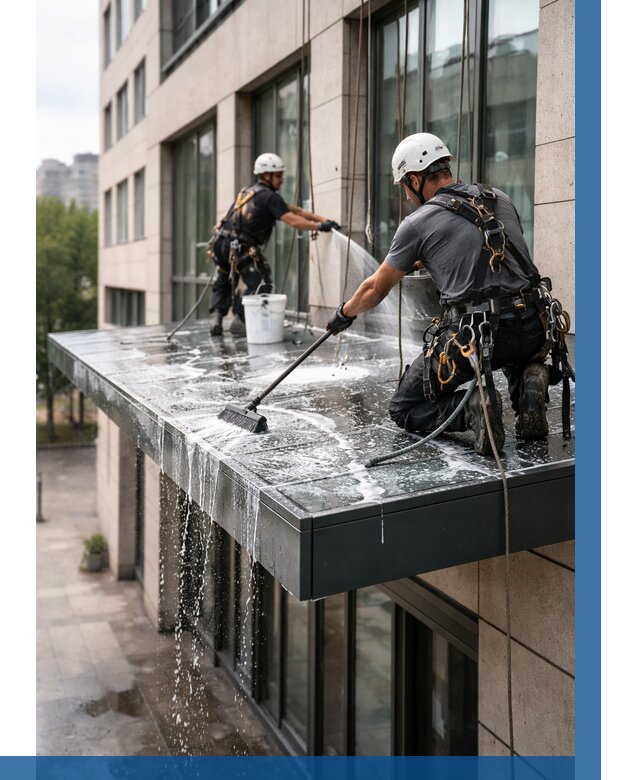 Мойка козырьков и навесов в Чернушке от 3555 р. | ВЫСОТНИК-Чрш