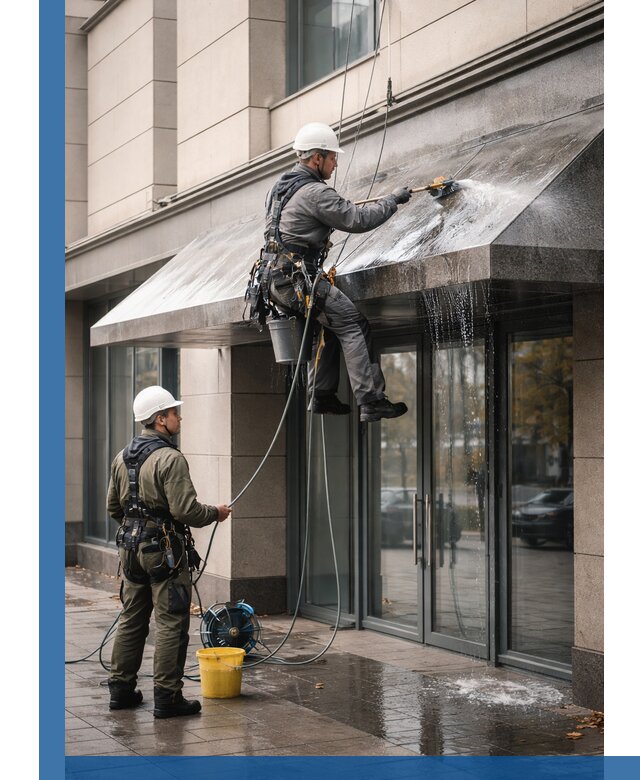 Профессиональная мойка козырьков и навесов в Чернушке