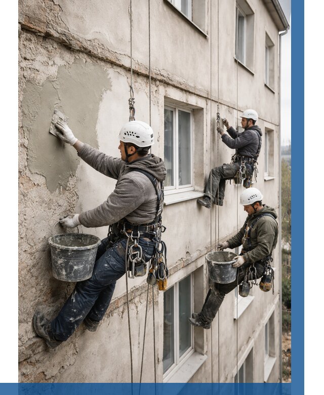 Ремонт штукатурного фасада в Чернушке от 762 р. под ключ | ВЫСОТНИК-Чрш