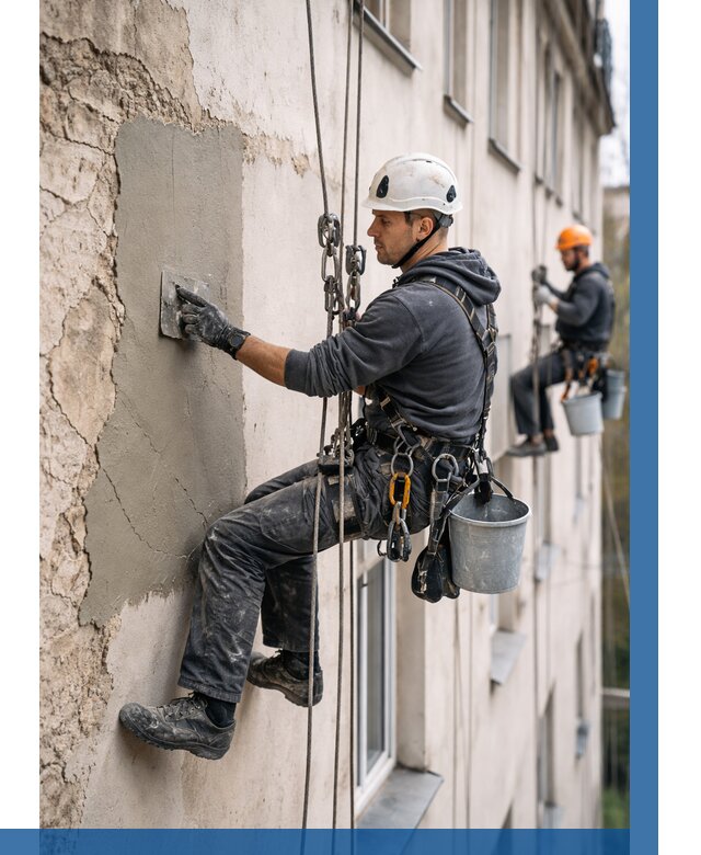 Восстановление штукатурки фасада в Чернушке от 1219 р. | ВЫСОТНИК-Чрш