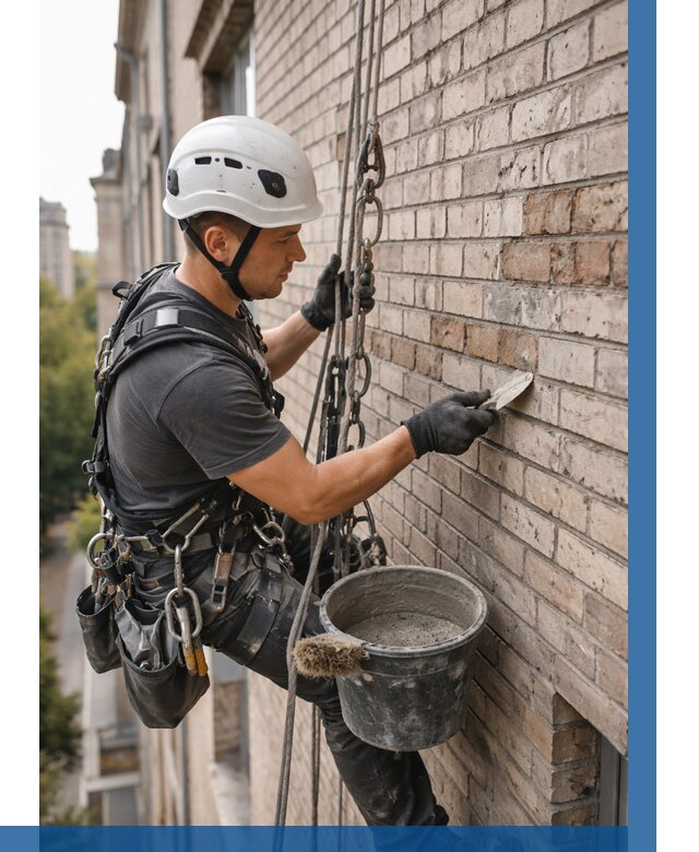 Ремонт кирпичной кладки фасада в Чернушке от 1828 р. | ВЫСОТНИК-Чрш