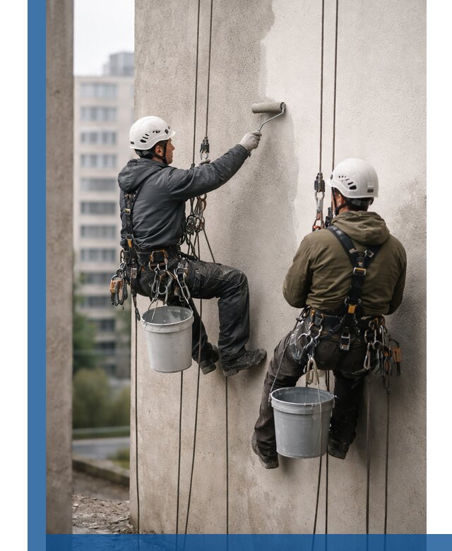 Покраска фасадов высотными альпинистами в Чернушке с гарантией