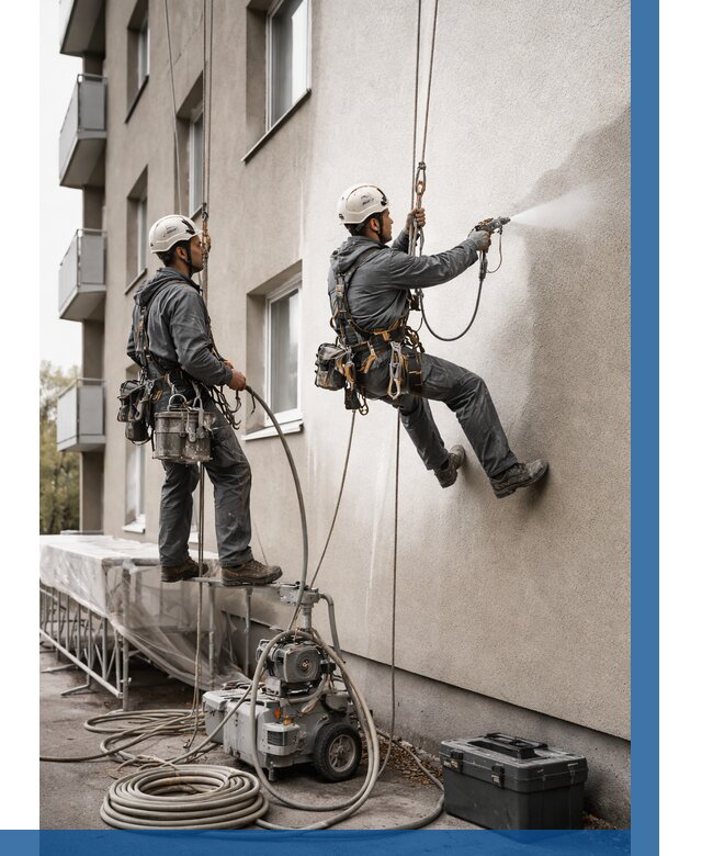 Безвоздушная покраска фасада в Чернушке от 223 р/м² | ВЫСОТНИК-Чрш