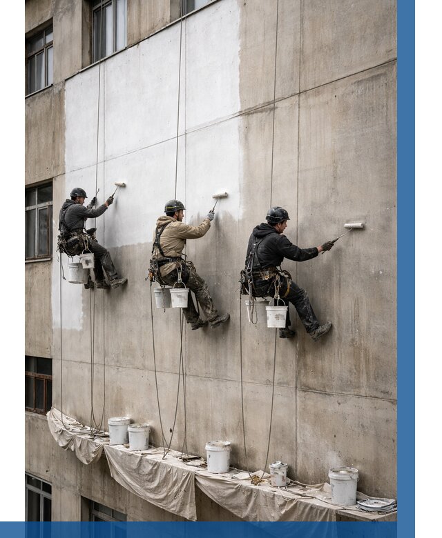 Покраска бетонного фасада в Чернушке от 355 р за м2 | ВЫСОТНИК-Чрш