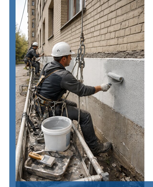 Окраска цоколя здания в Чернушке профессионально и надежно