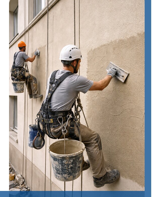 Декоративная штукатурка фасада в Чернушке от 1219 р. | ВЫСОТНИК-Чрш