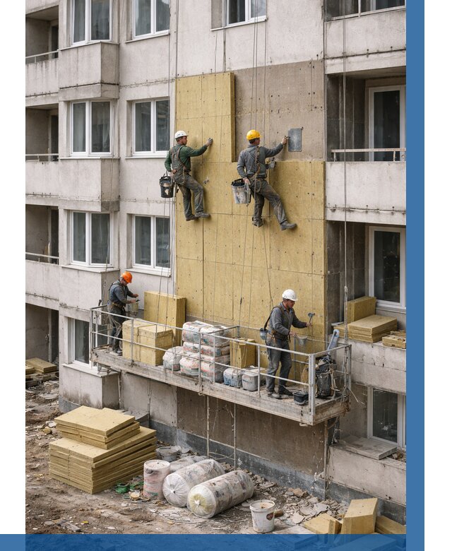 Утепление фасада минватой в Чернушке от 1523 р. | ВЫСОТНИК-Чрш