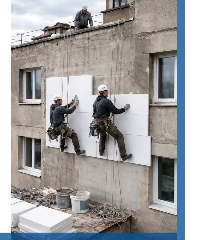 Утепление фасада пенополистиролом в Чернушке от 1828 р. | ВЫСОТНИК-Чрш