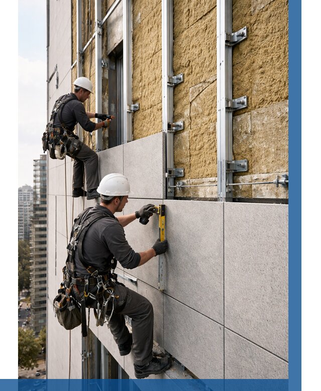 Монтаж вентилируемого фасада в Чернушке от 3555 р. | ВЫСОТНИК-Чрш