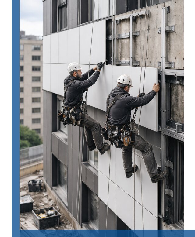 Монтаж композитных панелей фасада в Чернушке под ключ