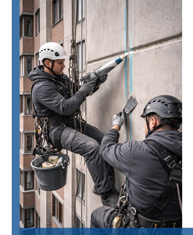 Вторичная герметизация швов фасада и кровли в Чернушке