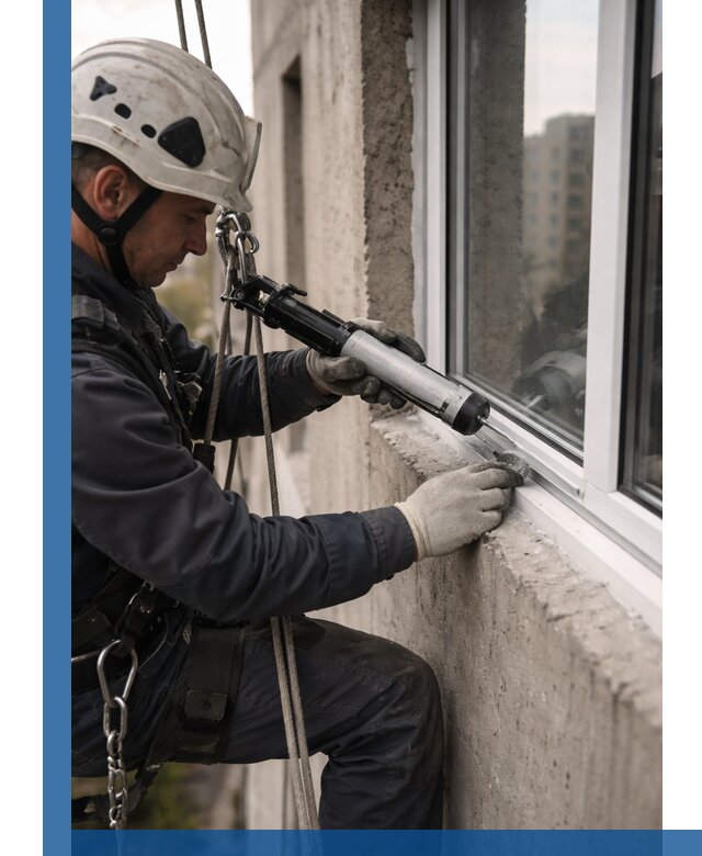 Герметизация оконных швов снаружи в Чернушке профессионально