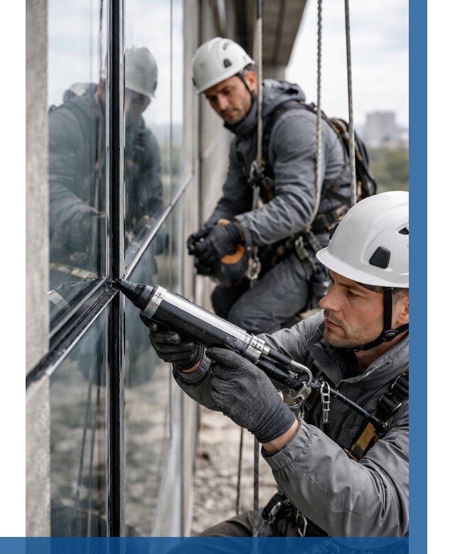 Герметизация витражных швов в Чернушке от 660 р. | ВЫСОТНИК-Чрш