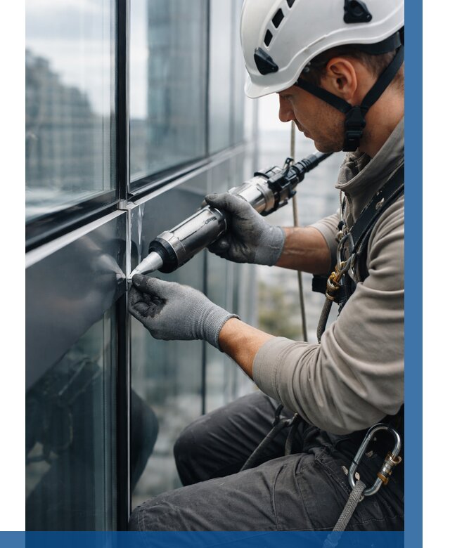 Герметизация стыков витража в Чернушке от 1219 р. | ВЫСОТНИК-Чрш