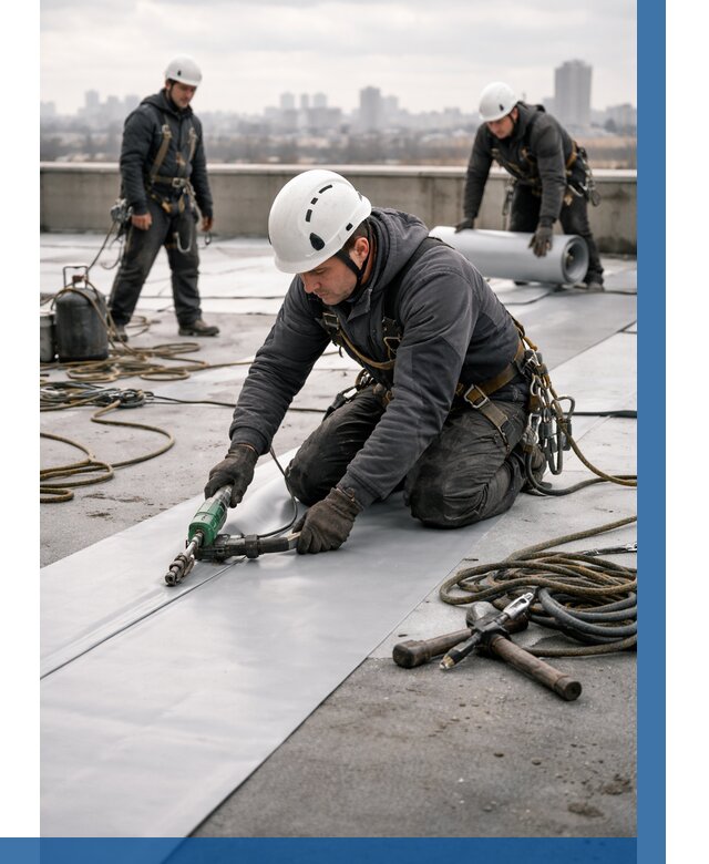 Ремонт мембранной кровли в Чернушке от 1828 р./м2 | ВЫСОТНИК-Чрш