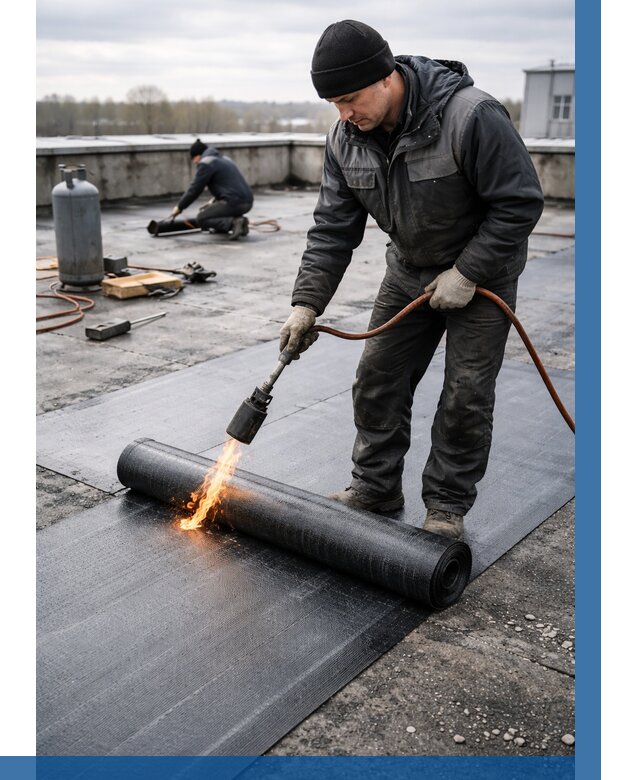 Ремонт наплавляемой кровли в Чернушке от 711 р. | ВЫСОТНИК-Чрш