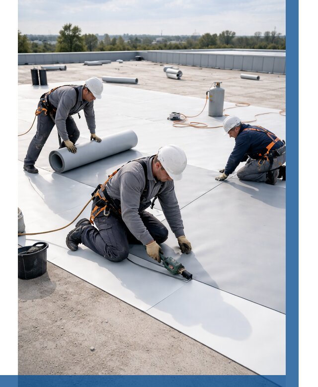 Монтаж мембранной кровли под ключ в Чернушке от 1219 р. | ВЫСОТНИК-Чрш