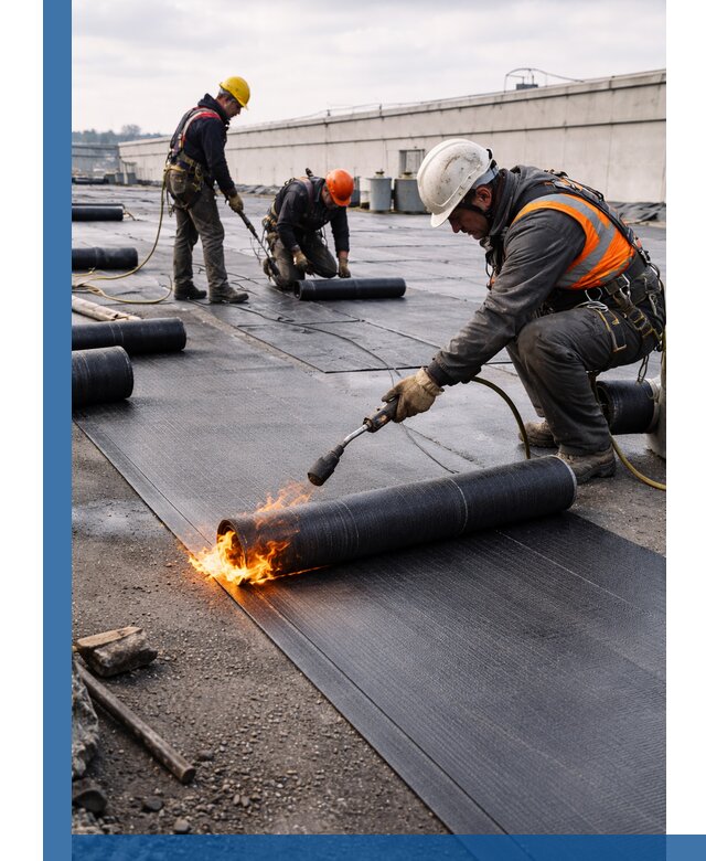 Монтаж наплавляемой кровли в Чернушке профессионально