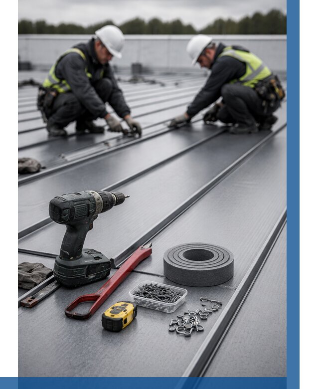 Монтаж фальцевой кровли в Чернушке от 1828 р. | ВЫСОТНИК-Чрш