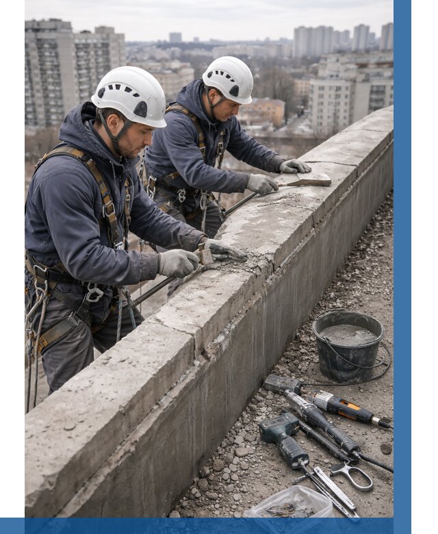 Ремонт парапета на кровле в Чернушке от 1523 р. | ВЫСОТНИК-Чрш