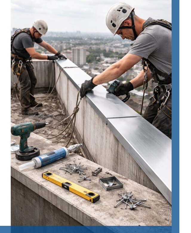 Монтаж парапетных крышек в Чернушке от 812 р. | ВЫСОТНИК-Чрш