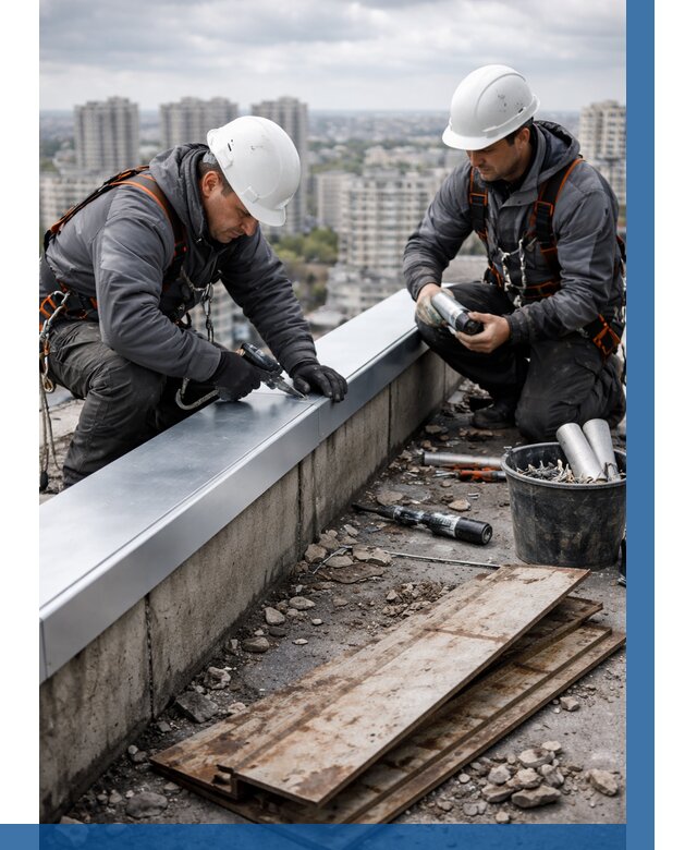 Замена парапетных крышек под ключ в Чернушке от 1219 р. | ВЫСОТНИК-Чрш