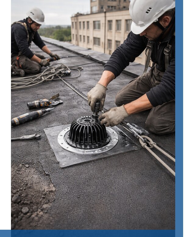 Установка водосточных воронок в Чернушке цена от 3555 р. | ВЫСОТНИК-Чрш