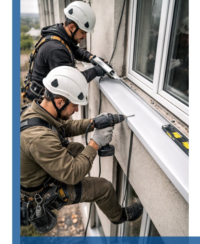 Профессиональный монтаж оконных отливов и отведения воды в Чернушке
