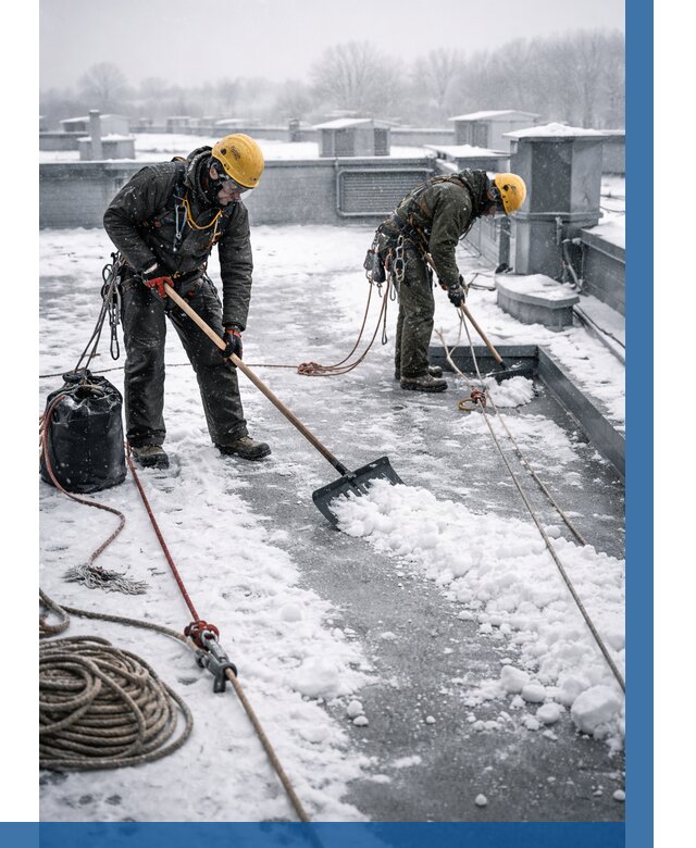 Очистка крыши от снега в Чернушке от 7617 р. | ВЫСОТНИК-Чрш