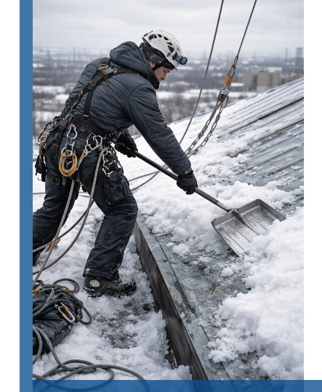 Профессиональная очистка кровли от снега и наледи в Чернушке
