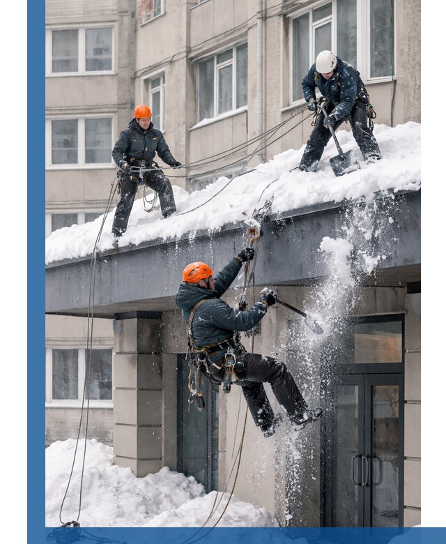 Безопасная очистка навесов от снега в Чернушке круглогодично