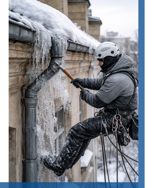 Очистка водостоков от льда в Чернушке от 3555 р. | ВЫСОТНИК-Чрш