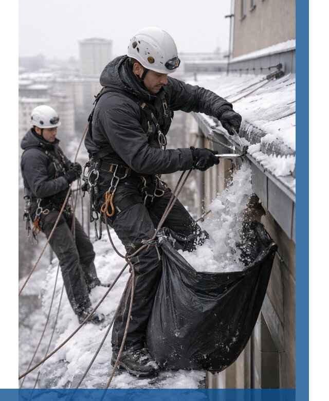 Аварийная очистка крыши в Чернушке под ключ от 305 р. | ВЫСОТНИК-Чрш