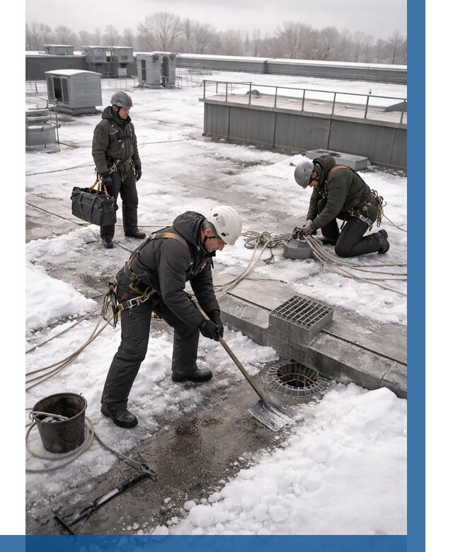 Абонентское обслуживание кровли зимой в Чернушке от 8125 р. | ВЫСОТНИК-Чрш