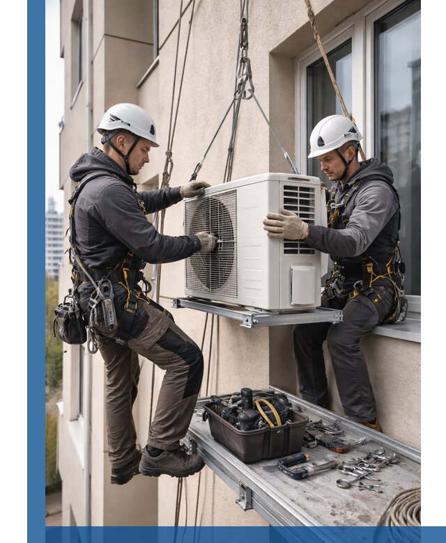 Перенос внешнего блока кондиционера в Чернушке с монтажом и крепежом