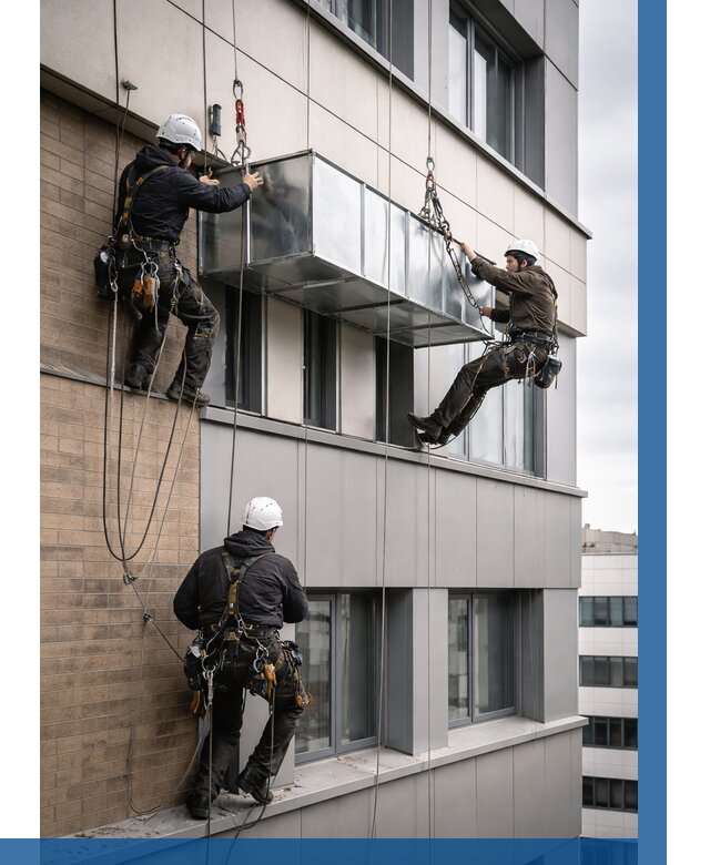 Монтаж воздуховодов на фасаде в Чернушке от 1523 р. | ВЫСОТНИК-Чрш