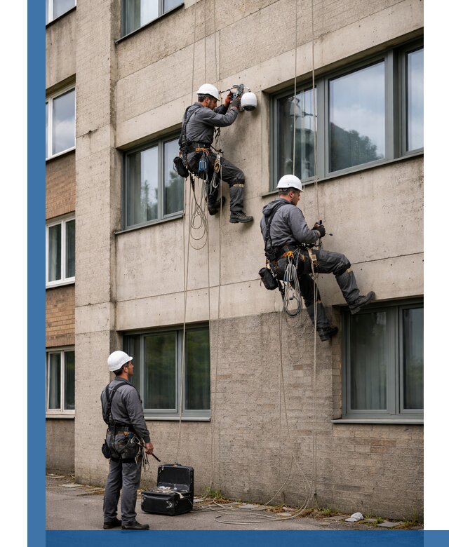 Монтаж фасадных камер видеонаблюдения в Чернушке под ключ