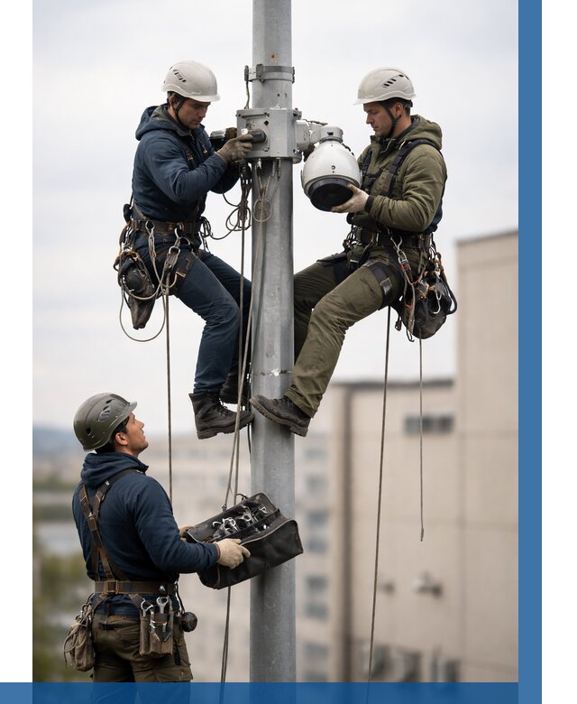 Установка видеокамер на мачте в Чернушке от 8633 р. | ВЫСОТНИК-Чрш