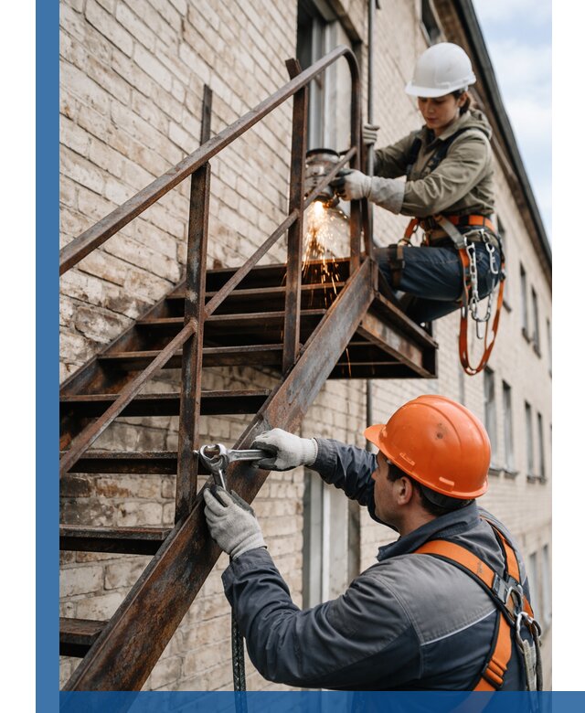 Ремонт и восстановление пожарных лестниц с выездом в Чернушке