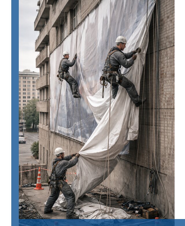 Демонтаж баннеров с фасада в Чернушке оперативно и безопасно