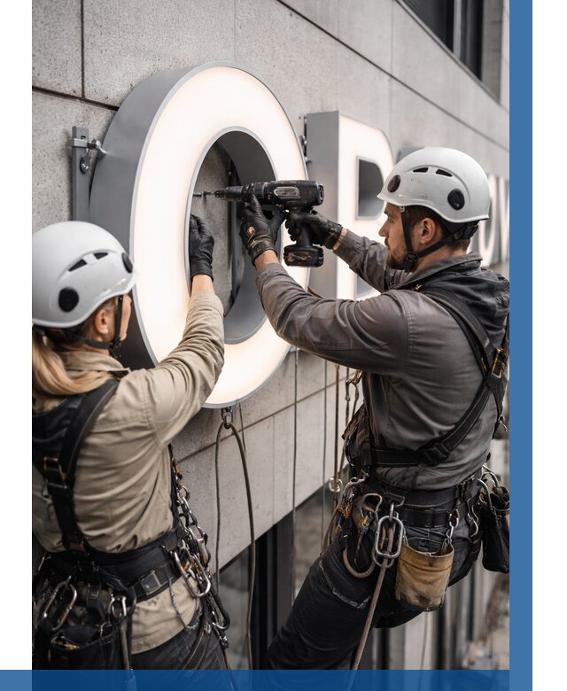 Монтаж световых букв в Чернушке от 3047 р. под ключ ВЫСОТНИК-Чрш