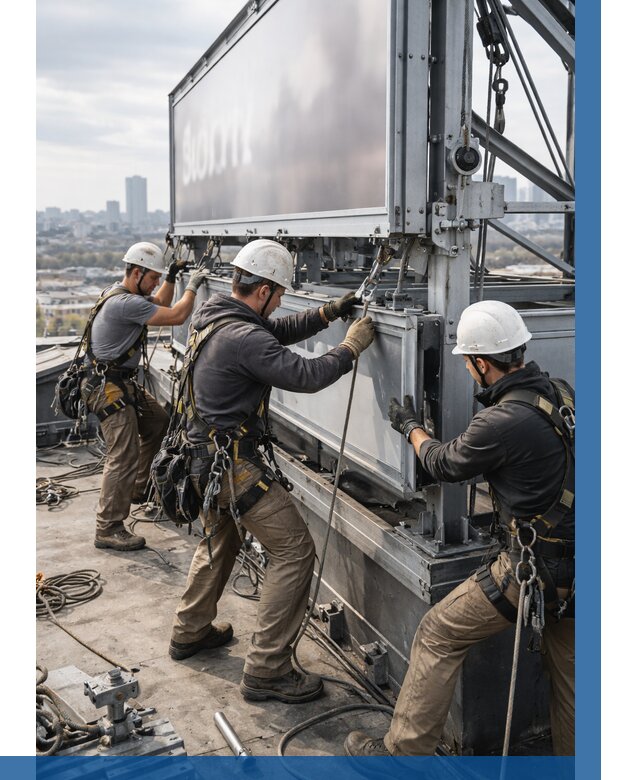 Монтаж крышной рекламной конструкции в Чернушке от 60936 р.|ВЫСОТНИК-Чрш