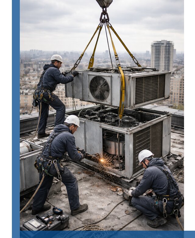 Демонтаж крышной установки в Чернушке любой сложности